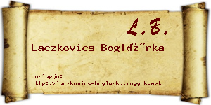 Laczkovics Boglárka névjegykártya