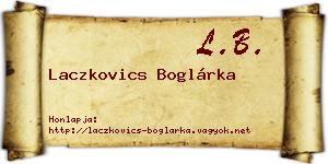 Laczkovics Boglárka névjegykártya